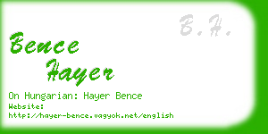 bence hayer business card